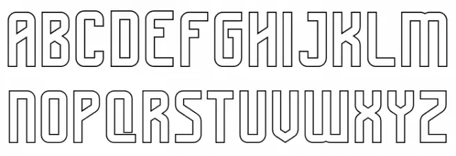 Boldness Outline Font Litere mici