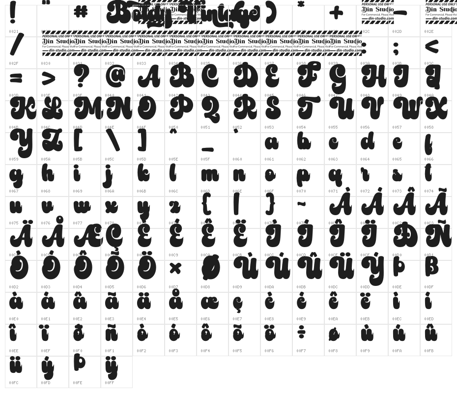 Boldy Vintage Personal use Character Map
