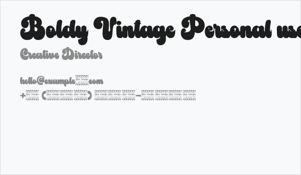 Boldy Vintage Personal use Business Card