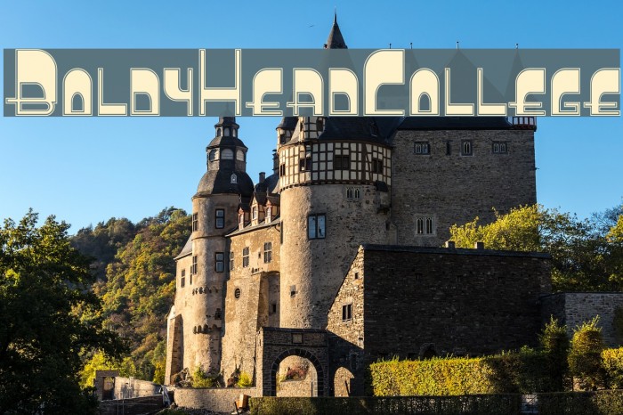 BoldyHeadCollege Font examples