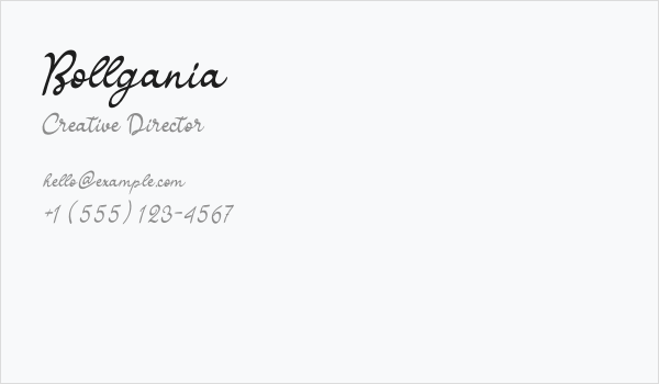 Bollgania Business Card