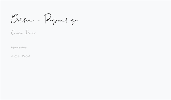 Bollifia - Personal use Business Card