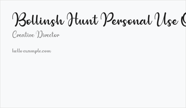 Bollinsh Hunt Personal Use Only Business Card
