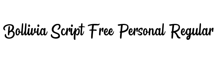 Bollivia Script Free Personal Regular  नि: शुल्क फ़ॉन्ट्स डाउनलोड