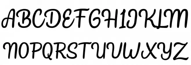 Bollivia Script Free Personal Regular फ़ॉन्ट अपरकेस