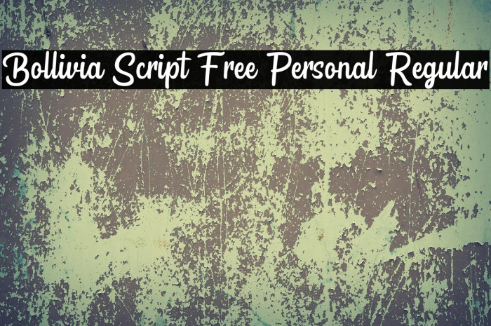 Bollivia Script Free Personal Regular Example 2