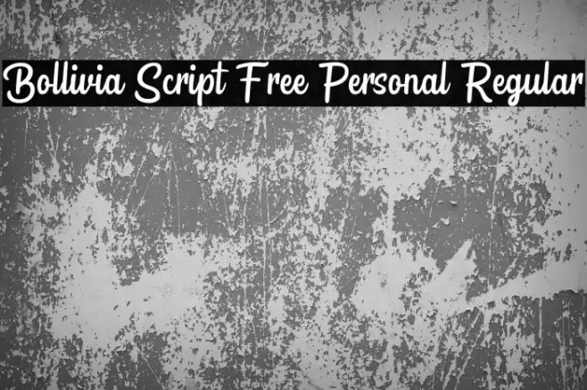 Bollivia Script Free Personal Regular Example 2