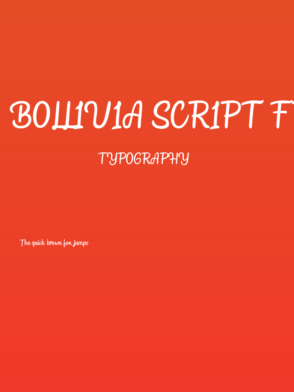 Bollivia Script Free Personal Regular Poster