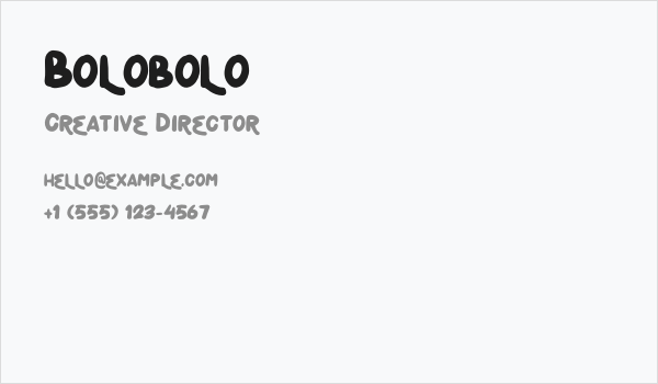 Bolobolo Business Card