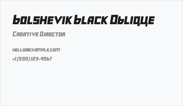 Bolshevik Black Oblique Business Card