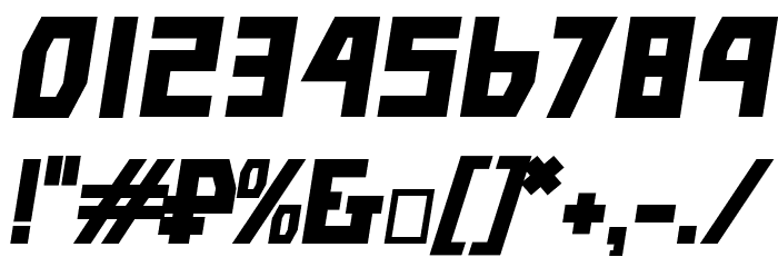 Bolshevik Bold Oblique Font OTHER CHARS