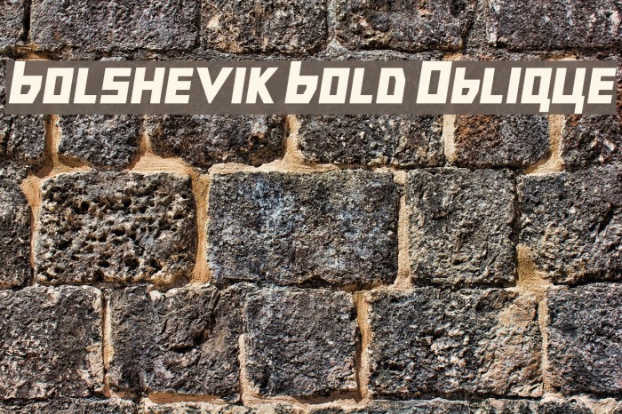 Bolshevik Bold Oblique Font examples