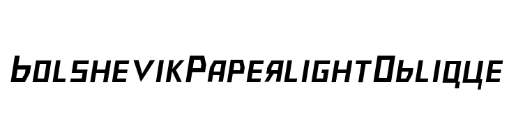 Bolshevik Paperlight Oblique Font