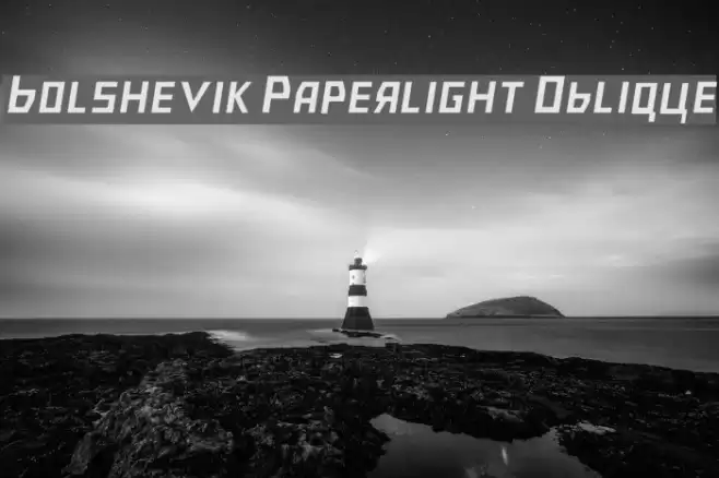 Bolshevik Paperlight Oblique Font examples