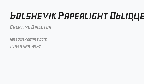 Bolshevik Paperlight Oblique Business Card