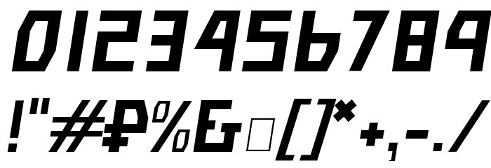 Bolshevik Superlight Oblique Font OTHER CHARS