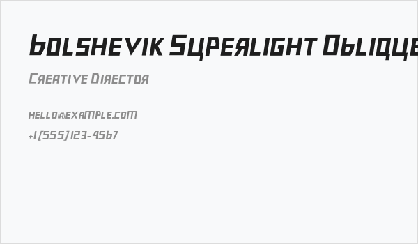 Bolshevik Superlight Oblique Business Card
