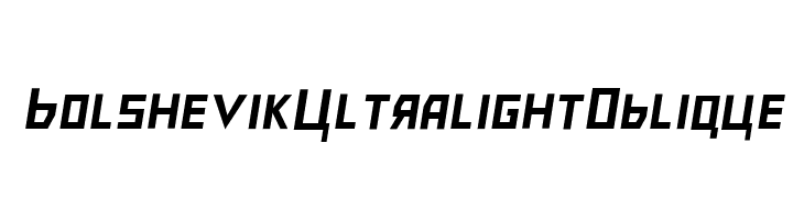 Bolshevik Ultralight Oblique Font