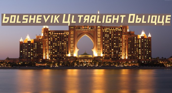 Bolshevik Ultralight Oblique Font examples