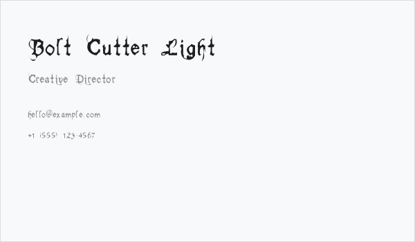Bolt Cutter Light Business Card