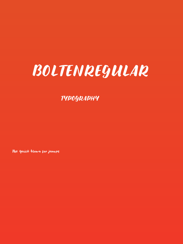 BoltenRegular Poster