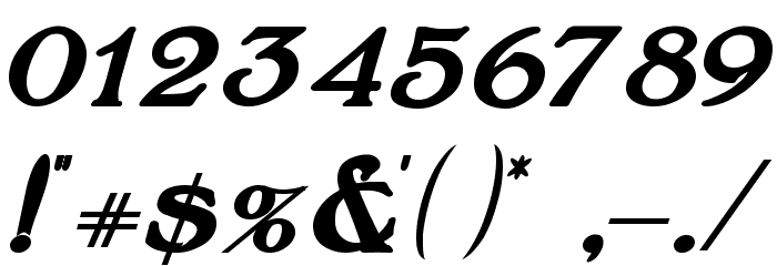 BoltonBoldItalic Font Alte caractere