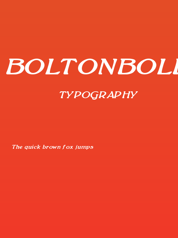 BoltonBoldItalic Poster