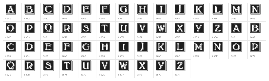 BoltonDropCaps Character Map