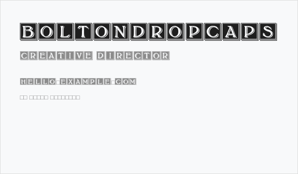 BoltonDropCaps Business Card