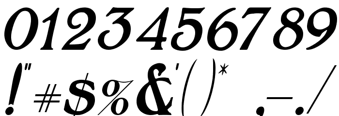 BoltonItalic Font Alte caractere