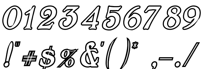BoltonItalicOutline Font OTHER CHARS