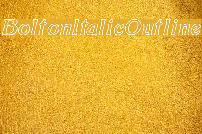 BoltonItalicOutline Font examples