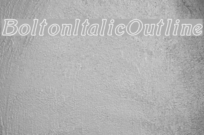 BoltonItalicOutline Font examples