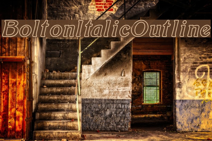 BoltonItalicOutline Font examples