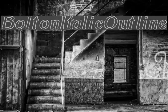 BoltonItalicOutline Font examples