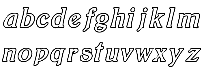BoltonItalicOutline Font LOWERCASE