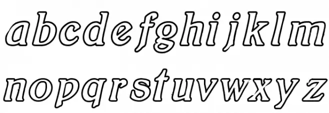 BoltonItalicOutline Font Litere mici