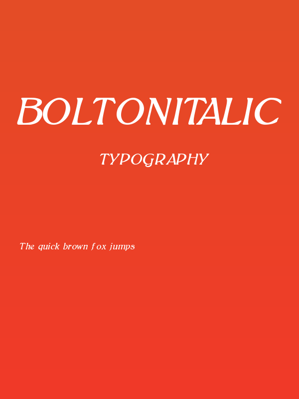 BoltonItalic Poster