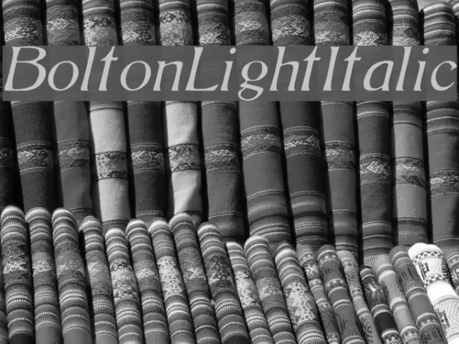 BoltonLightItalic フォント examples
