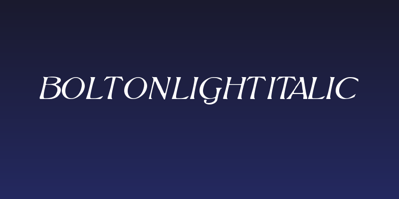 BoltonLightItalic Social Header