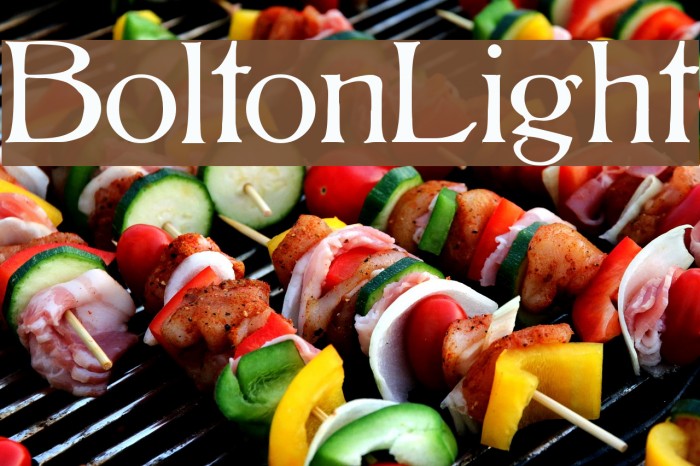 BoltonLight Font examples