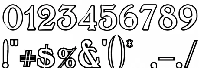 BoltonOutline Font Alte caractere