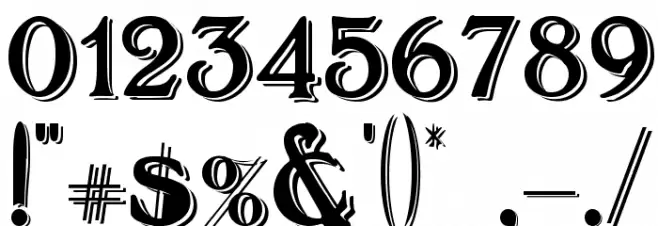 BoltonShadowed Font Alte caractere