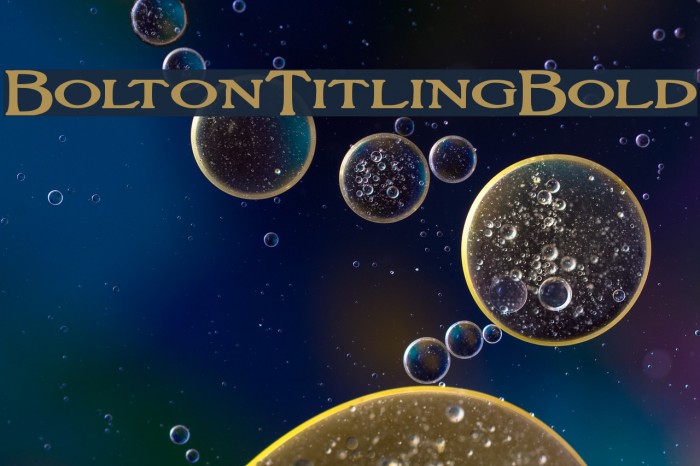 BoltonTitlingBold Font examples