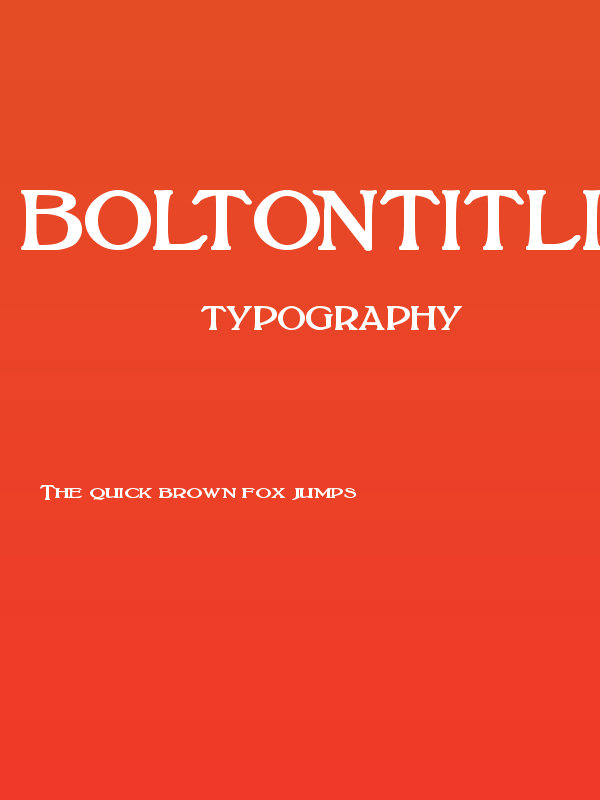 BoltonTitlingBold Poster