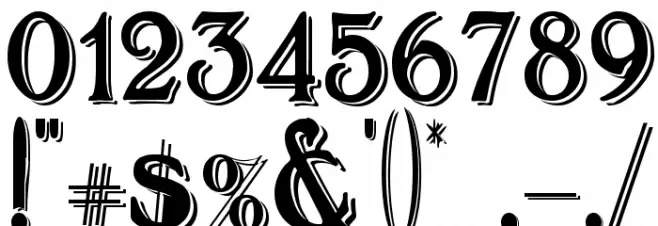 BoltonTitlingShadowed Font OTHER CHARS