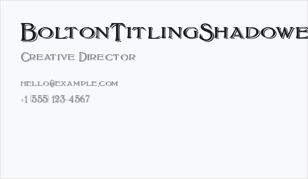 BoltonTitlingShadowed Business Card