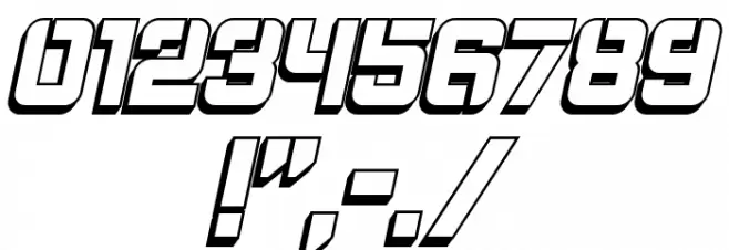 Bombardment 3D Italic Font OTHER CHARS