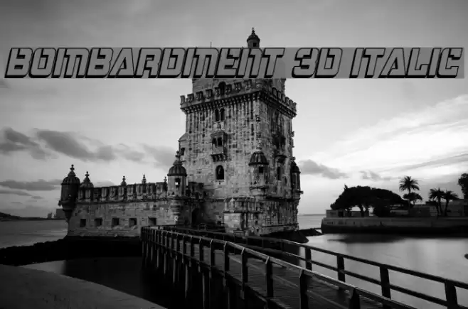 Bombardment 3D Italic Font examples