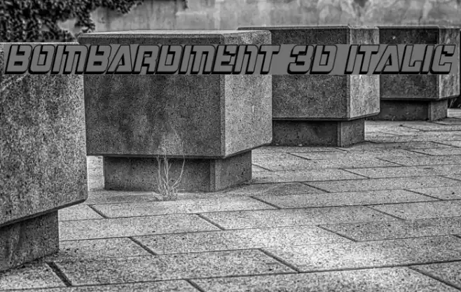 Bombardment 3D Italic Font examples
